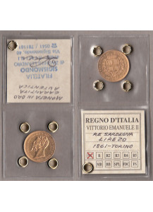 1861 20 Lire oro Zecca di Torino Vittorio Emanuele II Moneta Rara